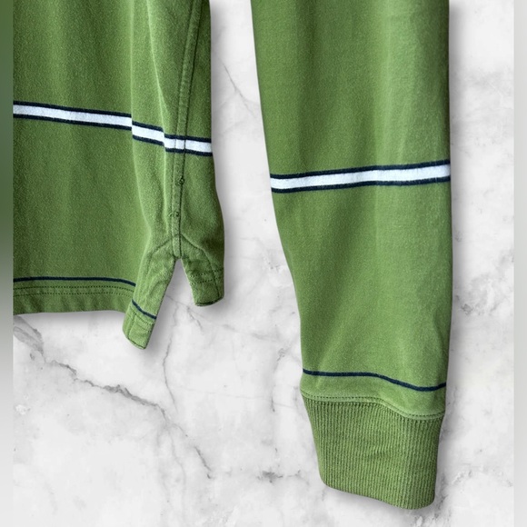 Abercrombie & Fitch Green Blue White Rugby Shirt Muscle Y2K Preppy Size XL Heavy - Picture 3 of 9